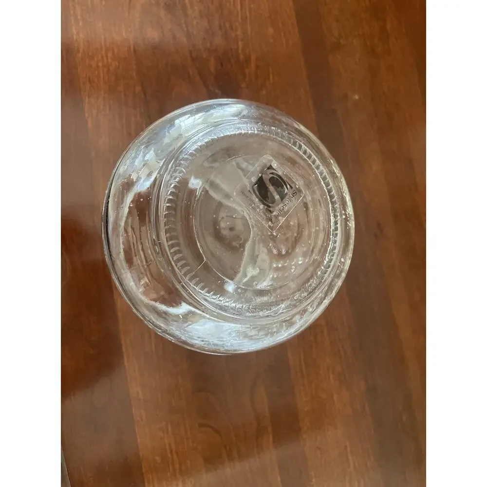 Vintage Unique Hobnob Glass Lidded Jar with Seal and Glass Handle 6x4 Apothecary